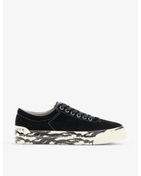 AllSaints Knox Logo-stamp Low-top Suede Trainers in White for Men | Lyst