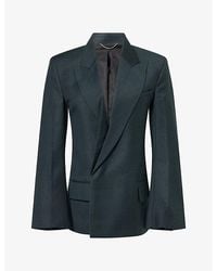 Victoria Beckham - Sculptural Layered Double-Breasted Wool Blazer - Lyst