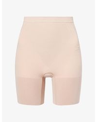 Spanx - Sculpt Gofigure Mid-Thigh Stretch-Woven Shorts - Lyst