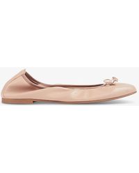 LK Bennett - Trilly Bow-embellished Leather Ballerina Pumps - Lyst