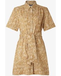 Soeur - Maud Floral-pattern Short-sleeve Cotton Mini Dress - Lyst