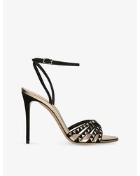 Casadei - Divine 100 Suede Heeled Sandals - Lyst