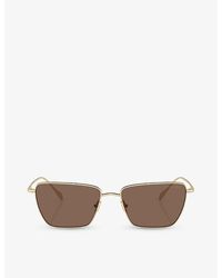 Giorgio Armani - Ar6153 Rectangle-frame Metal Sunglasses - Lyst