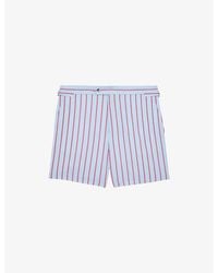 Reiss - Presley Pinstripe Stretch-Woven Swim Shorts - Lyst