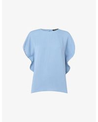 Whistles - Short-Sleeved Round-Neck Woven Top - Lyst