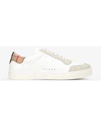 Burberry - Robin Check-insert Leather Low-top Trainers - Lyst