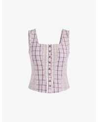 Amy Lynn - Brittany Checked Cotton Top - Lyst