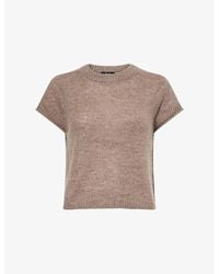 ME+EM - Round-Neck Short-Sleeve Knitted Cashmere, Wool And Silk Top - Lyst