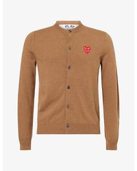 COMME DES GARÇONS PLAY - Double Heart Wool Knit Cardigan - Lyst