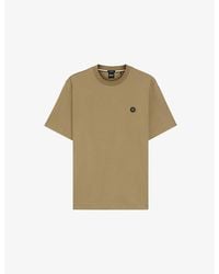 BOSS - Brand-Appliqué Regular-Fit Cotton-Jersey T-Shirt - Lyst