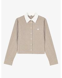 Maje - Checked Rhinestone-Embellished Cotton Shirt - Lyst