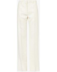Valentino Garavani - Structured-waist Straight-leg Mid-rise Wool And Silk-blend Trousers - Lyst
