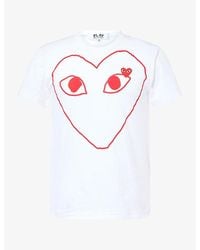 COMME DES GARÇONS PLAY - Hollow Heart-Logo Graphic Cotton T-Shirt - Lyst