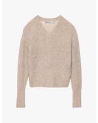AllSaints - Mabel V-Neck Knitted Jumper - Lyst