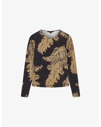 AllSaints - Katlyn Graphic-Print Long-Sleeve Stretch-Jersey Top - Lyst