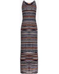 Missoni - Striped Slim-fit Knitted Maxi Dress - Lyst