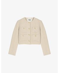 Maje - Patch-Pocket Cropped Woven Jacket - Lyst