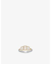 V By Laura Vann - Isla Rhodium And 18ct Yellow -plated Recycled Sterling-silver And Cubic Zirconia Ring - Lyst