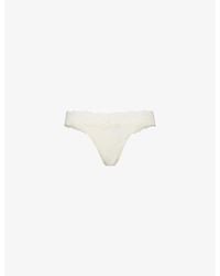 Calvin Klein - Attraction Lace-Waistband Stretch-Woven Thong - Lyst