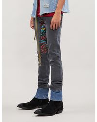 Alchemist Embroidered Relaxed-fit Stretch-denim Jeans - Blue