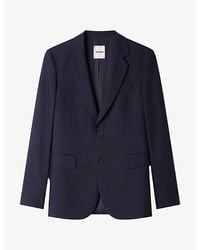 Sandro - Lapel-Collar Single-Breasted Wool Suit Jacket - Lyst