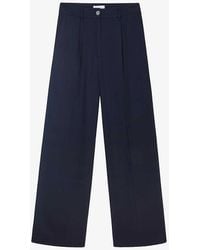 The White Company - Wide-leg Mid-rise Woven Trousers - Lyst