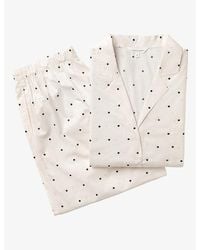 The White Company - Polka-Dot Relaxed-Fit Cotton-Poplin Pyjama Set - Lyst