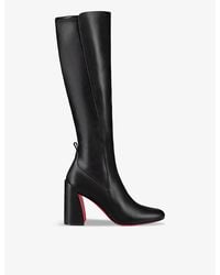 Christian Louboutin - Jane Botta 85 Leather Heeled Knee-High Boots - Lyst