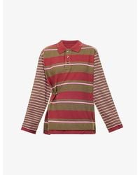 Damson Madder - Noah Cinched Striped Rugby Cotton Top - Lyst