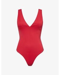 GOOD AMERICAN - Scuba Deep V-Neck Stretch-Woven Body - Lyst