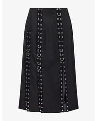 Simone Rocha - Grommet-Ring Woven Midi-Skirt - Lyst