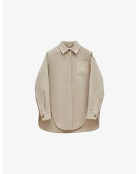 Loewe - Anagram-Pocket Brushed Wool-Cashmere Blend Overshirt - Lyst