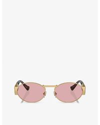 Versace - Ve2264 Oval-frame Metal Sunglasses - Lyst