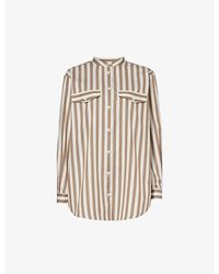 FRAME - Stripe-print Relaxed-fit Cotton-poplin Shirt - Lyst