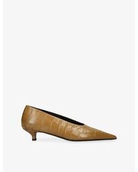 TOTEME - Sharp Croco-Embossed Kitten Leather Pumps - Lyst