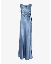Rails - Eva V-Neck Satin Maxi Dress - Lyst
