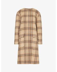 Isabel Marant - Emeline Check-print Wool-blend Coat - Lyst