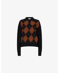 RÓHE Frames - Argyle-Check Knitted Wool Polo Top - Lyst