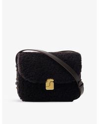 Soeur - Bellissima Mini Shearling And Leather Cross Body Bag - Lyst