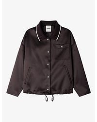 Sandro - Polo Collar Satin-Look Jacket - Lyst