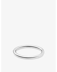 Missoma - Chunky Round Hinged Platinum-Plated Stainless-Steel Bangle - Lyst