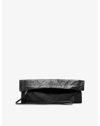 AllSaints - Lutece Fold Patent-Leather Clutch - Lyst