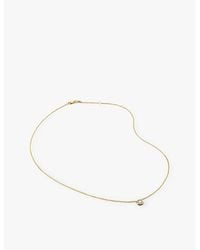 Monica Vinader - Solitaire 18Ct-Plated Vermeil Sterling- And 0.06Ct Lab-Grown Diamond Necklace - Lyst