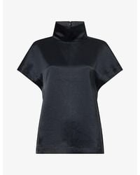 Anine Bing - Samson High-Neck Satin Top - Lyst