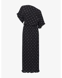 Never Fully Dressed - Tilly Polkadot Plissé Midi Dress - Lyst