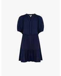 Ro&zo - Frilled-Trim Cheesecloth-Textured Cotton Mini Dress - Lyst