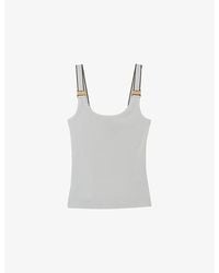 Reiss - Vinnie Hardware-Embellished Stretch-Cotton Vest - Lyst