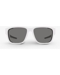 Prada Linea Rossa Pillow-frame Removable Rubber-blinder Nylon Sunglasses - White