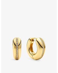 Sif Jakobs - Palermo Piccolo 18Ct- Plated Sterling- And Cubic Zirconia Hoop Earrings - Lyst