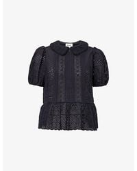 ME+EM - Broderie Peplum-Hem Cotton Top - Lyst